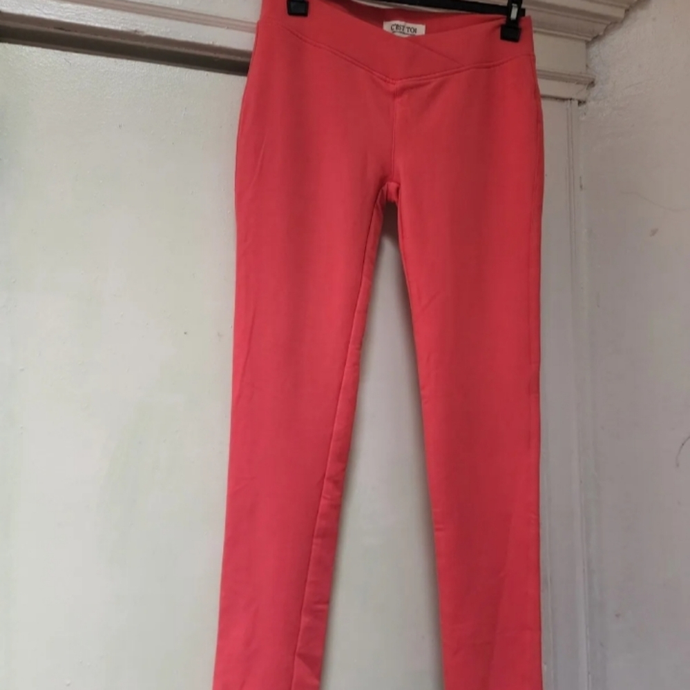 C'est Toi Women Legging Medium Capri Leggings Pants Orange